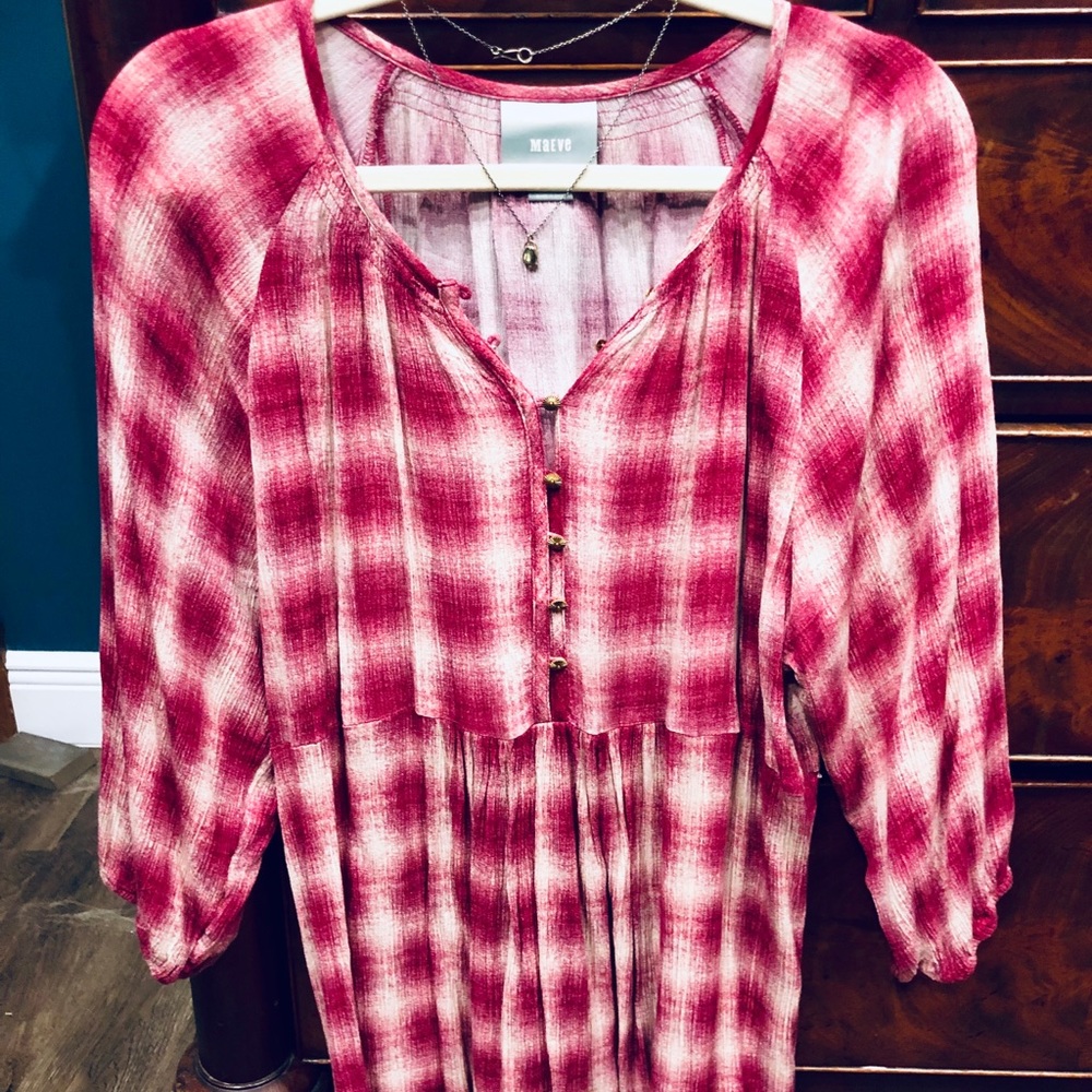 Anthropologie Maeve pink tunic top -  NWOT